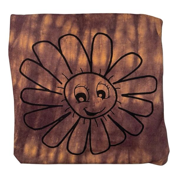 Oversized T Shirt Chamomile Big Logo Large Brown tie dye daisy Urban outfitters - Picture 1 of 4